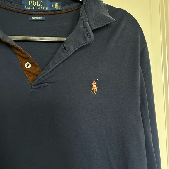 Polo by Ralph Lauren Men's Long-Sleeve Navy Soft Touch Polo Shirt - Picture 2 of 5